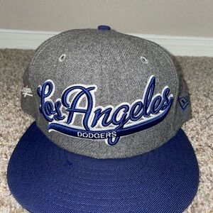 New Era Los Angeles Dodgers Wool SnapBack Hat Gray w/Blue logo